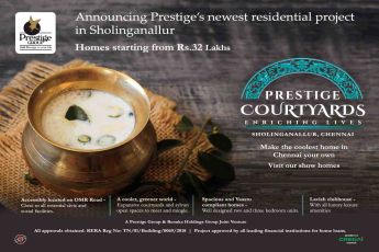 Book homes starting from Rs. 32 Lakhs at Prestige Courtyards in Chennai